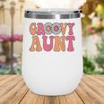 Retro Groovy Aunt Matching Family 1St Birthday Party Wine Tumbler