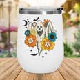 Retro Vintage Groovy Pumpkin Halloween Colors Flower Ghost V2 Wine Tumbler