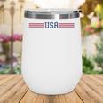 UsaWomen Men Patriotic American White 4Th Of July Wine Tumbler