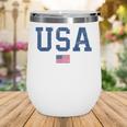 Usa Women Men Kids Patriotic American Flag Distressed Wine Tumbler