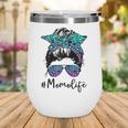 Womens Momo Life Leopard Tie Dye Messy Bun Mothers Day Women Wine Tumbler Womens Momo Life Leopard Tie Dye Messy Bun Mothers Day Women Wine Tumbler
