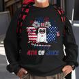 4Th July American Flag Three Red White Pug Blue Firework Sweatshirt Gifts for Old Men