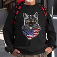 4Th Of July Cat American Patriotic Sweatshirt Gifts for Old Men