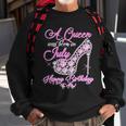 A Queen Was Born In July Fancy Birthday Graphic Design Printed Casual Daily Basic Sweatshirt Gifts for Old Men