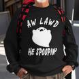 Aw Lawd He Spoopin Concerned Ghost Design Graphic Design Printed Casual Daily Basic Sweatshirt Gifts for Old Men