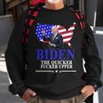 Biden The Quicker Fucker Upper American Flag Design Sweatshirt Gifts for Old Men