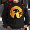Black Cat Full Moon Halloween Cool Funny Ideas For Holidays Sweatshirt Gifts for Old Men