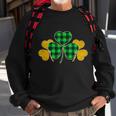 Buffalo Shamrock Plaid Irish Clovers Graphic Design Printed Casual Daily Basic Sweatshirt Gifts for Old Men