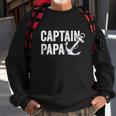 Captain Papa Pontoon Lake Sailor Fuuny Fishing Boating Sweatshirt Gifts for Old Men
