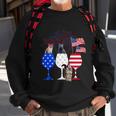 Cat 4Th Of July Costume Red White Blue Wine Glasses Funny Sweatshirt Gifts for Old Men