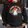 Checkered Mushroom Ghost Creep It Real Funny Halloween Sweatshirt Gifts for Old Men