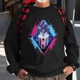 Colorful Wolf Painting Wolves Lover Sweatshirt Gifts for Old Men