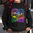 Cool Retro Neon Graffiti Video Game Controllers Sweatshirt Gifts for Old Men