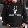 Creep It Real Peace Sign Skeleton Hand Funny Bones Halloween Sweatshirt Gifts for Old Men