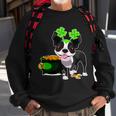 Cute Boston Terrier Shamrock St Patricks Day Sweatshirt Gifts for Old Men
