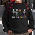 Dare To Be Yourself Lgbt Gay Pride Lesbian Bisexual Ally Quote Sweatshirt Gifts for Old Men
