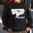 Detroit Illustration Map Sweatshirt Gifts for Old Men