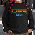 Detroit Retro Skyline Sweatshirt Gifts for Old Men
