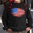 Distressed Usa Waving Flag Sweatshirt Gifts for Old Men