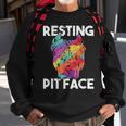 Dog Pitbull Resting Pit Face Vintage Sweatshirt Gifts for Old Men