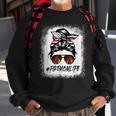 Firefighter Proud Firefighter Mom Messy Bun American Flag 4Th Of July V2 Sweatshirt Gifts for Old Men