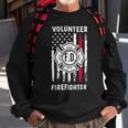 Firefighter Red Line Flag Fireman Wife Mom Volunteer Firefighter Sweatshirt Gifts for Old Men