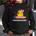 Fourth Of July Usa Patriotic Firecracker Rubber Duck Gift Sweatshirt Gifts for Old Men