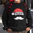 Funny Believe Santa Hat White Mustache Kids Family Christmas Sweatshirt Gifts for Old Men