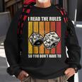 Funny I Read The Rules Board Game Night Board Game Night Sweatshirt Gifts for Old Men