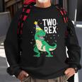 Funny Two Rex 2Nd Birthday Boy Gift Trex Dinosaur Party Happy Second Gift Sweatshirt Gifts for Old Men