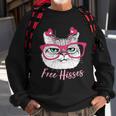 Funny Valentine Cat Free Hisses Sweatshirt Gifts for Old Men