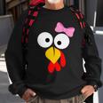 Girl Turkey Face Pink Bow Thanksgiving Day Tshirt Sweatshirt Gifts for Old Men