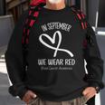 Heart In September We Wear Red Blood Cancer Awareness Ribbon Sweatshirt Gifts for Old Men