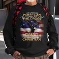 I Stand For Our Flag Kneel For The Cross Proud American Christian Sweatshirt Gifts for Old Men