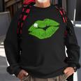 Irish Lips Kiss Clover St Pattys Day Graphic Design Printed Casual Daily Basic Sweatshirt Gifts for Old Men