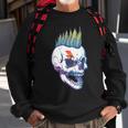 Iroquois Skeleton Scull Punk Rocker Halloween Party Costume Sweatshirt Gifts for Old Men