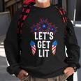 Lets Get Lit 4Th Of July With Fireworks Gift Sweatshirt Gifts for Old Men