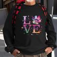 Love Dog Paw Print Colorful National Animal Shelter Week Gift Sweatshirt Gifts for Old Men