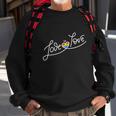 Love Is Love Script Gay Pride Colorful Rainbow Heart Sweatshirt Gifts for Old Men