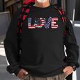 Love Sunflower 4Th Of July Women American Flag Patriotic Sweatshirt Gifts for Old Men