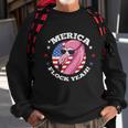 Merica 4Th Of July Flamingo Flock Patriotic American Flag Sweatshirt Gifts for Old Men