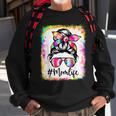 Mom Life Messy Bun Tie Dye Glasses Mama Mothers Day Bleached Sweatshirt Gifts for Old Men