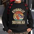 Ofishally 90 Years Old Great Gift Angler 90Th Birthday Funny Gift Sweatshirt Gifts for Old Men