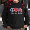 Patriotic Retro Peace Love Freedom Usa Flag 4Th Of July Sweatshirt Gifts for Old Men