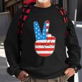 Peace Hand Sign For 4Th Of July American Flag Sweatshirt Gifts for Old Men