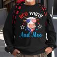 Red White And Moo 4Th Of July Cow Usa Flag Farmer Patriotic V2 Sweatshirt Gifts for Old Men