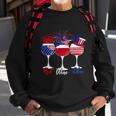 Red Wine Blue 4Th Of July Wine Red White Blue Wine Glasses V5 Sweatshirt Gifts for Old Men