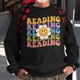 Retro Groovy Reading Teacher Back To School Sweatshirt Gifts for Old Men