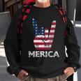 Retro Usa 4Th Of July Vintage American Flag Merica Rock Sign Sweatshirt Gifts for Old Men