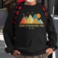 Retro Vintage Grunge Minimalist Grand Teton National Park Sweatshirt Gifts for Old Men